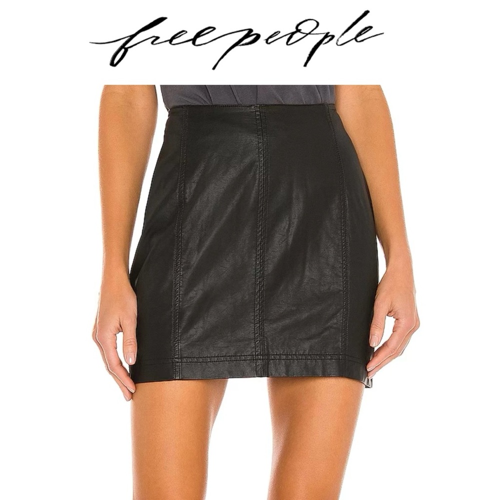 Free People Black Mini Skirt